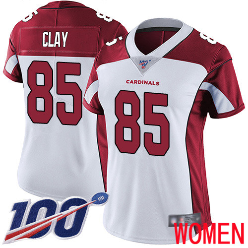 Arizona Cardinals Limited White Women Charles Clay Road Jersey NFL Football 85 100th Season Vapor Untouchable